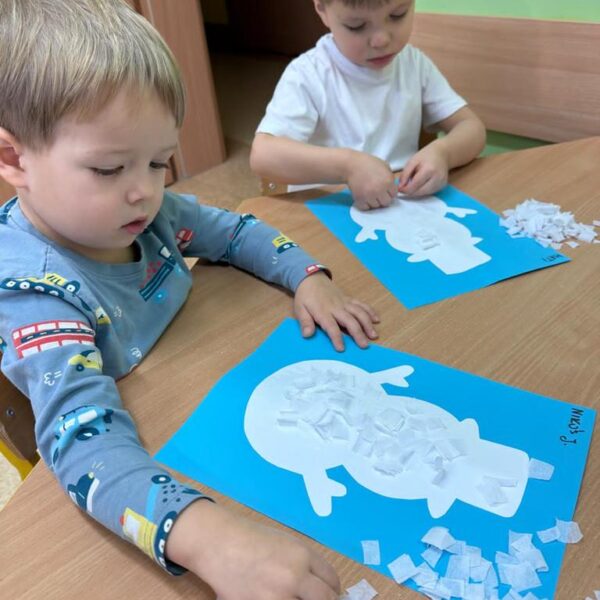 Bałwanek - praca plastyczna w grupie III