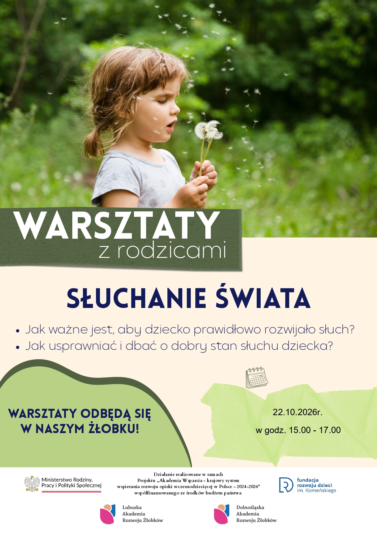 Warsztaty dla Rodziców- zaproszenie